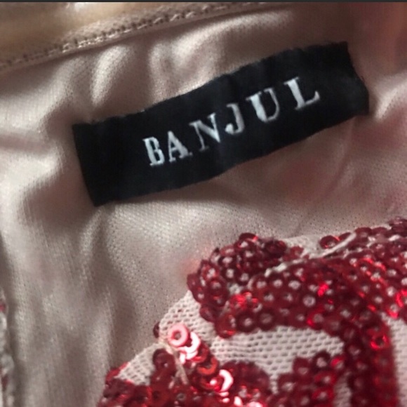 Banjul Red Sequin Evening Gown - Picture 4 of 7